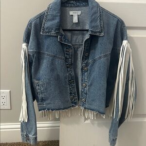 Forever 21 Denim Jacket with Fringe Detail